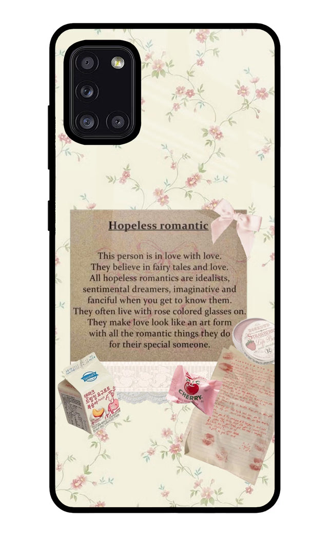 Hopeless Romantic Samsung A31 Glass Case