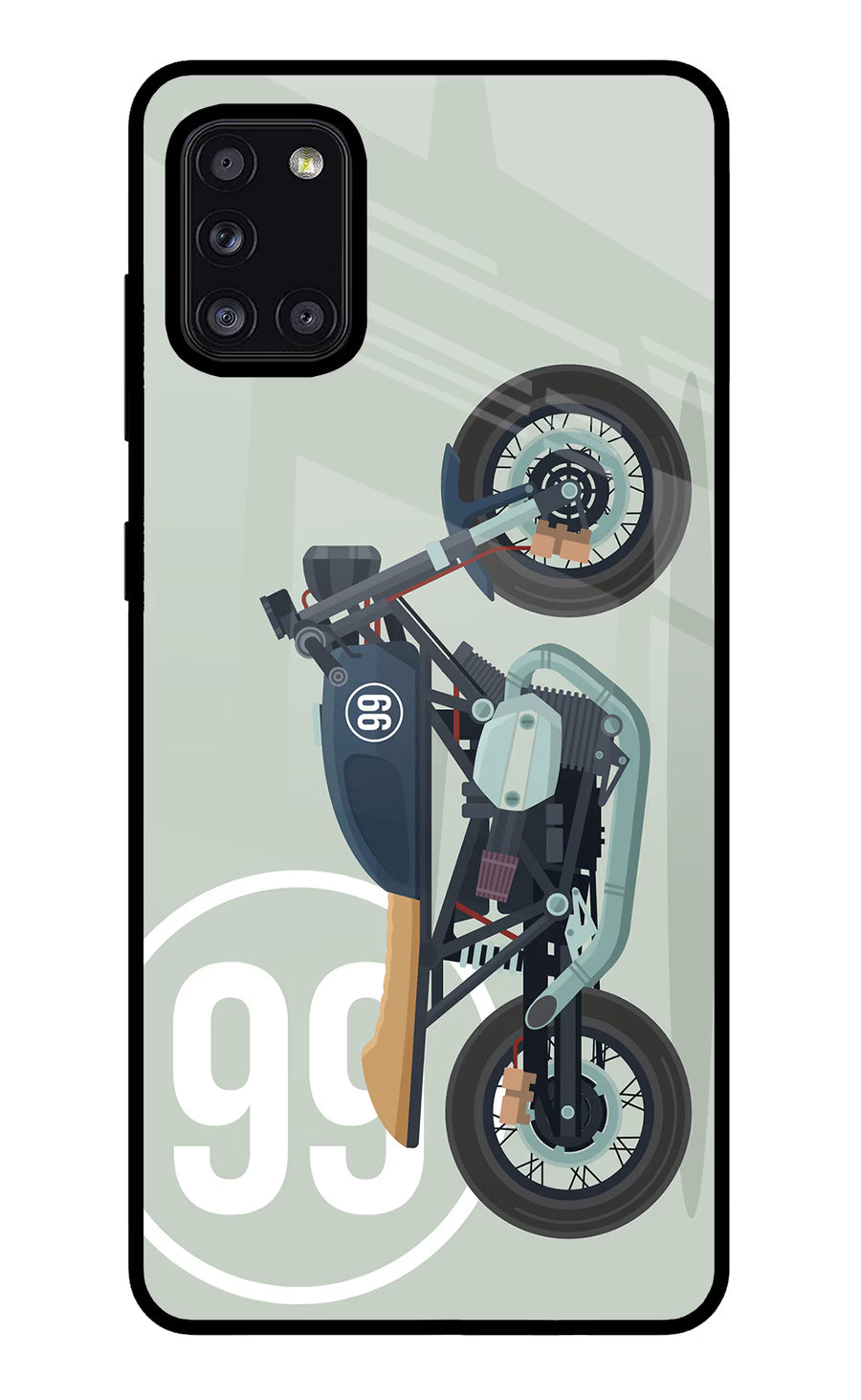 Classic Cafe Racer 99 Samsung A31 Back Cover, Glass case