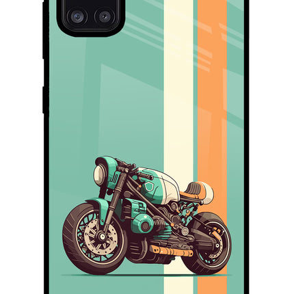 Striped Moto Drift Samsung A31 Glass Case