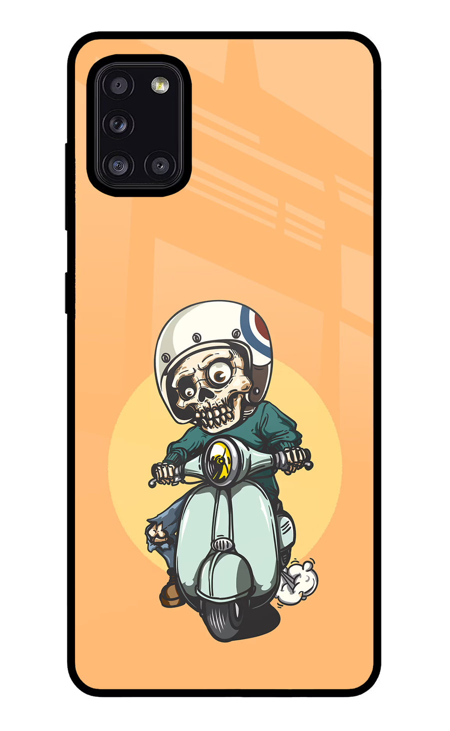 Undead Biker Samsung A31 Back Cover, Glass case
