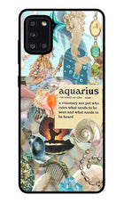 Aquarius Zodiac Samsung A31 Glass Case