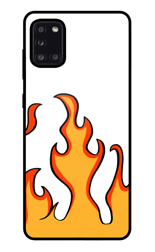Fired Up – White Samsung A31 Glass Case