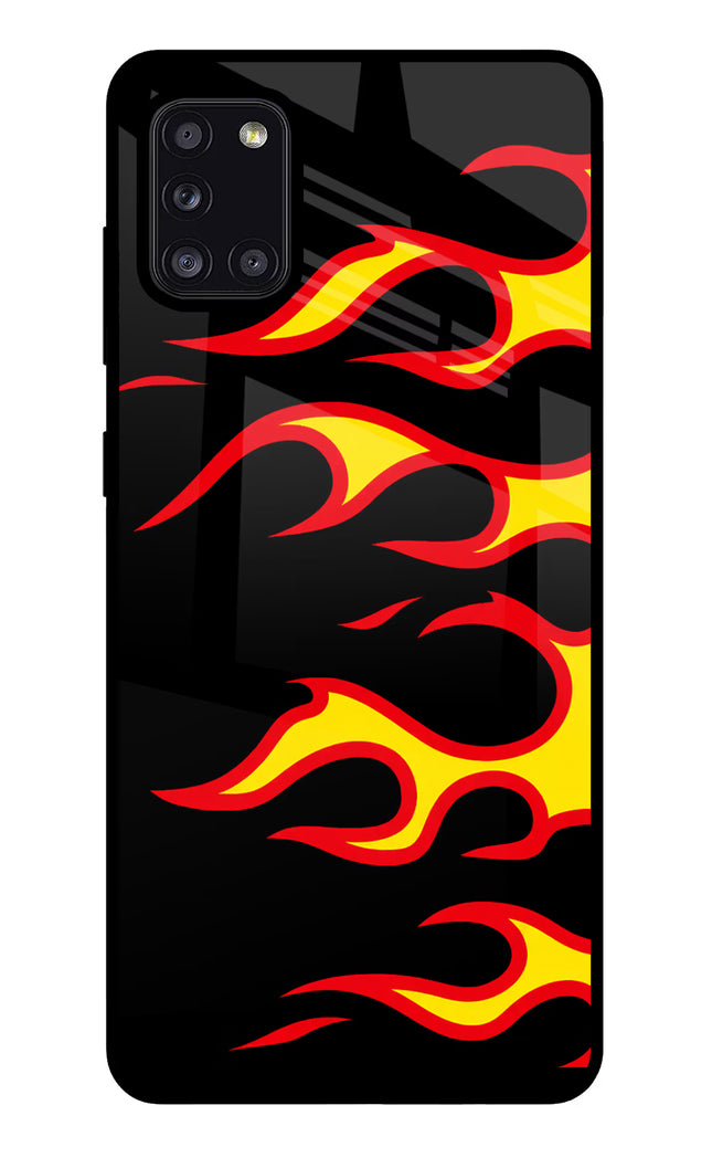 Side Sweep Flames Samsung A31 Glass Case