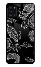Twin Dragons Samsung A31 Glass Case