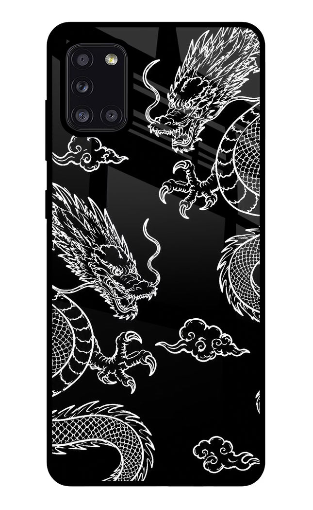 Twin Dragons Samsung A31 Glass Case