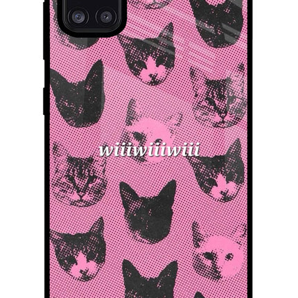 Pink Cats Samsung A31 Glass Case