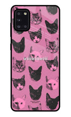 Pink Cats Samsung A31 Glass Case