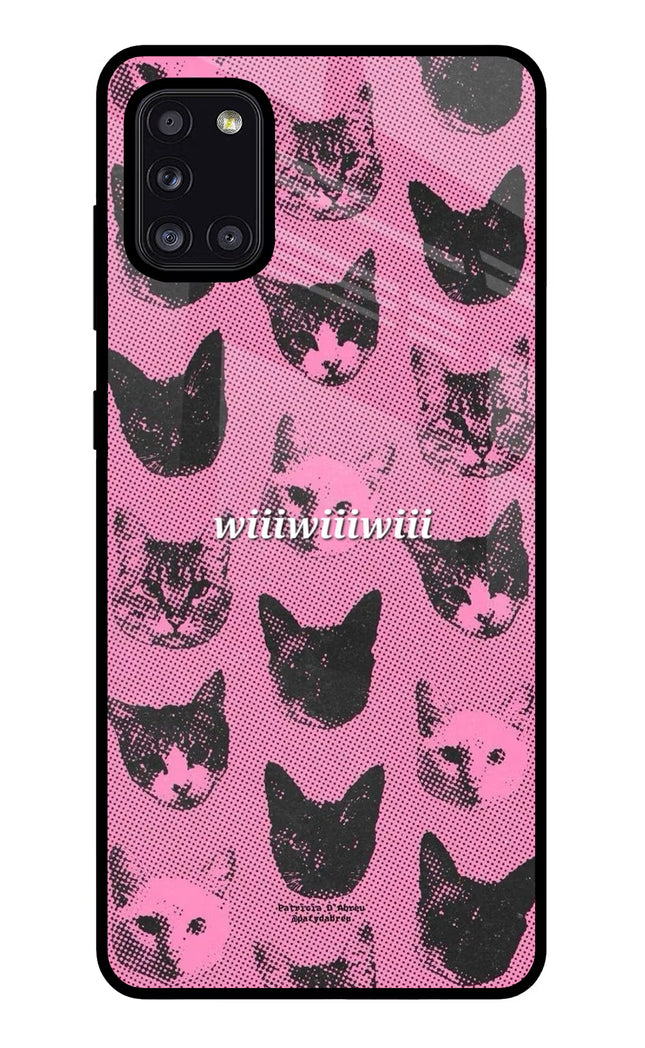Pink Cats Samsung A31 Glass Case
