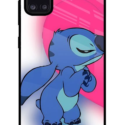 Stitch Hug Samsung A31 Glass Case