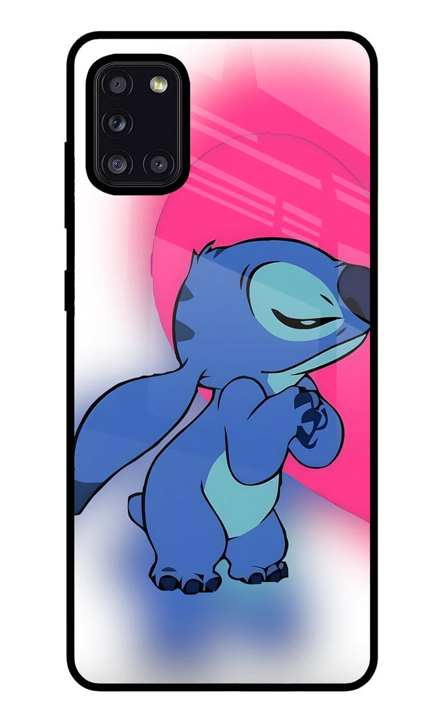 Stitch Hug Samsung A31 Glass Case