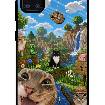 Minecraft Cat Chaos Samsung A31 Glass Case