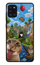Minecraft Cat Chaos Samsung A31 Glass Case