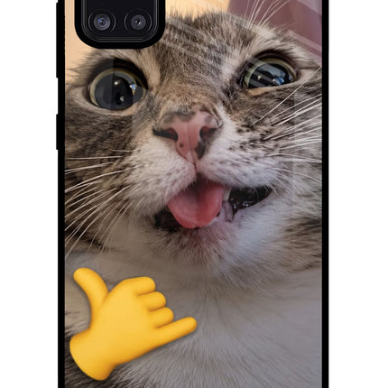 Silly Cat Call Samsung A31 Glass Case