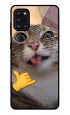 Silly Cat Call Samsung A31 Glass Case