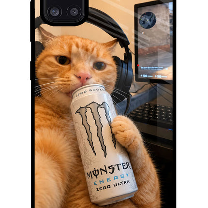Gamer Cat Energy Samsung A31 Glass Case