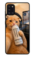 Gamer Cat Energy Samsung A31 Glass Case