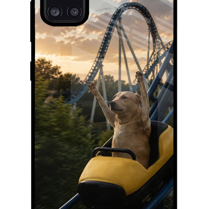 Rollercoaster Dog Samsung A31 Glass Case
