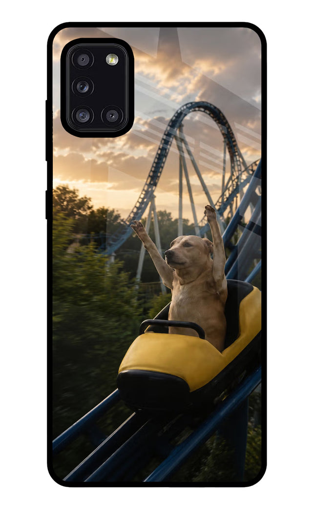Rollercoaster Dog Samsung A31 Glass Case