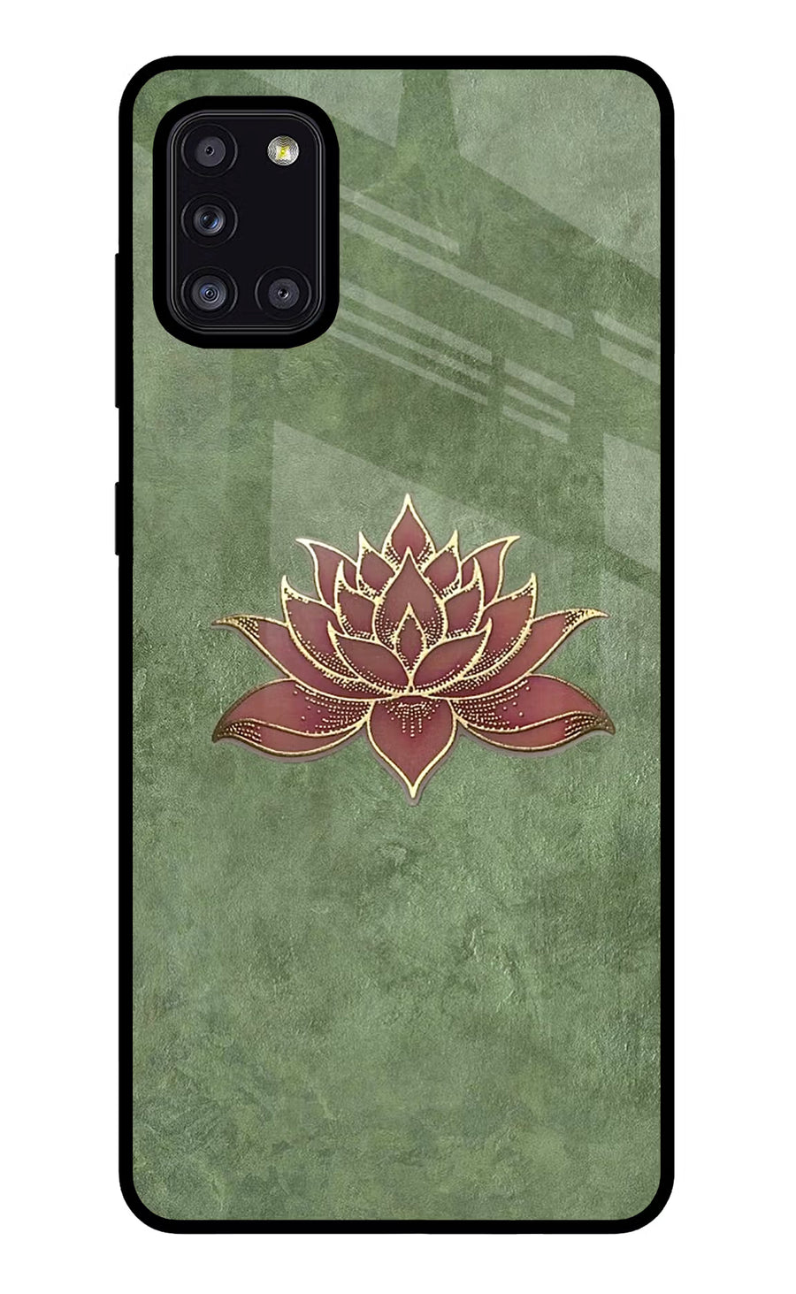 Lotus Grace Samsung A31 Back Cover, Glass case