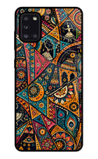 Folk Print Samsung A31 Glass Case
