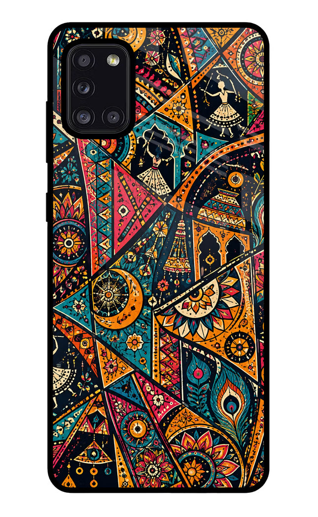 Folk Print Samsung A31 Glass Case
