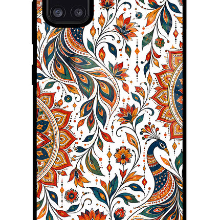 White Mayura Samsung A31 Glass Case