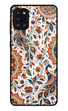 White Mayura Samsung A31 Glass Case