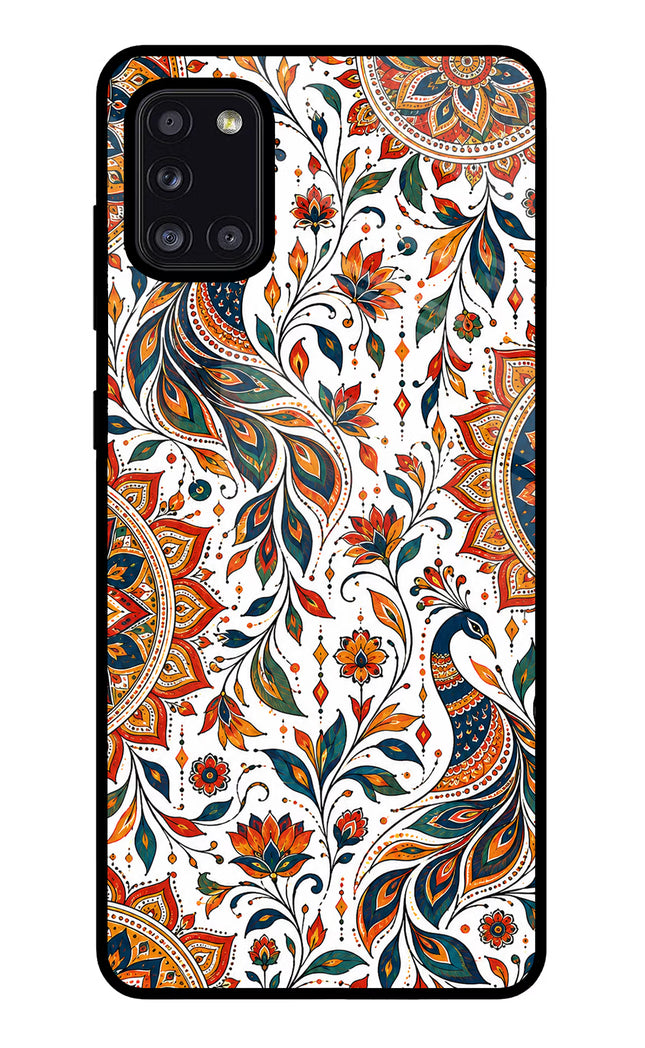 White Mayura Samsung A31 Glass Case