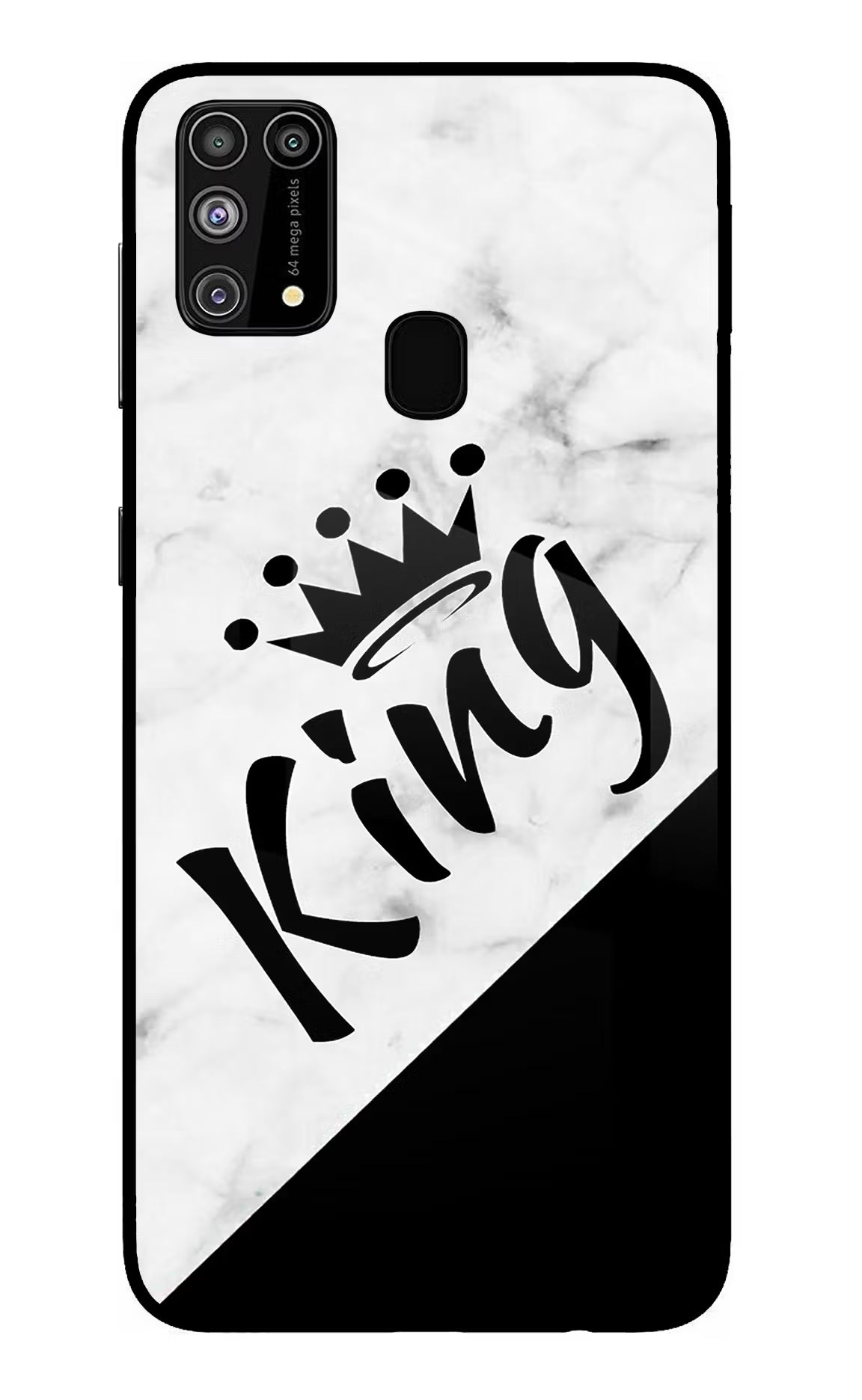 King Samsung M31/F41 Glass Case Back Cover by Casekaro