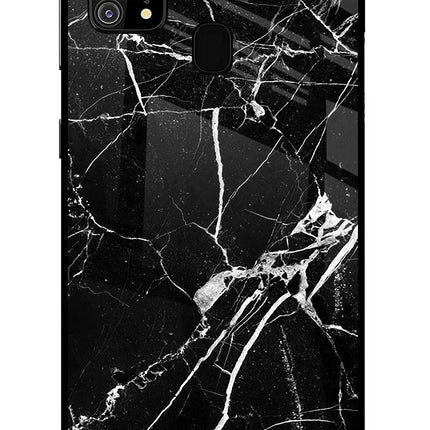 Black Marble Pattern Samsung M31/F41 Glass Case Back Cover by Casekaro