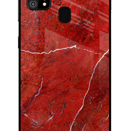 Red Marble Design Samsung M31/F41 Glass Case Back Cover by Casekaro