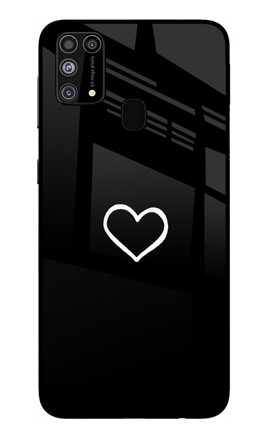 Heart Samsung M31/F41 Back Cover, Glass case