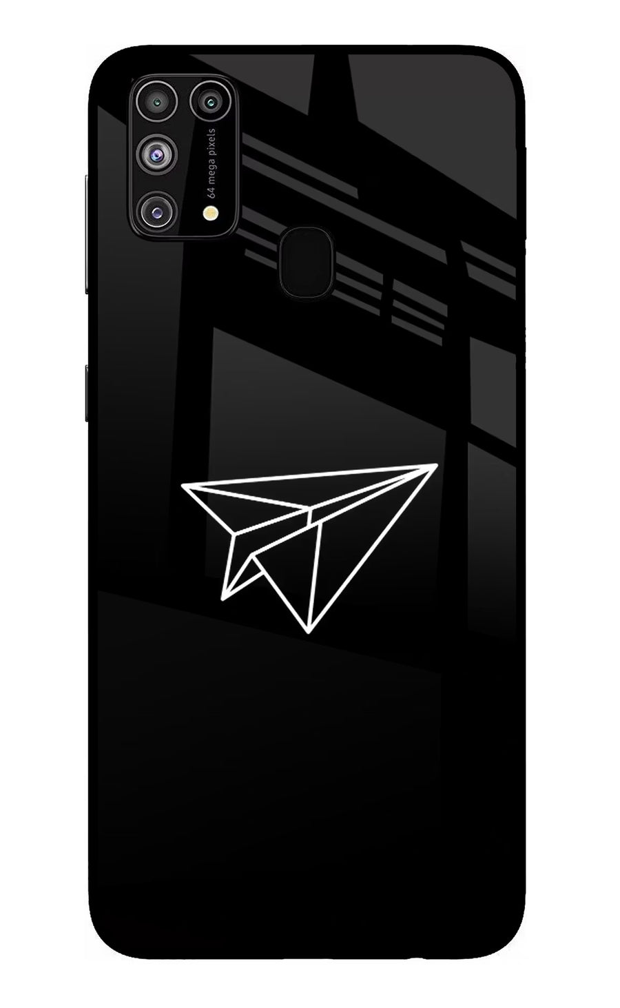 Paper Plane White Samsung M31/F41 Back Cover, Glass case