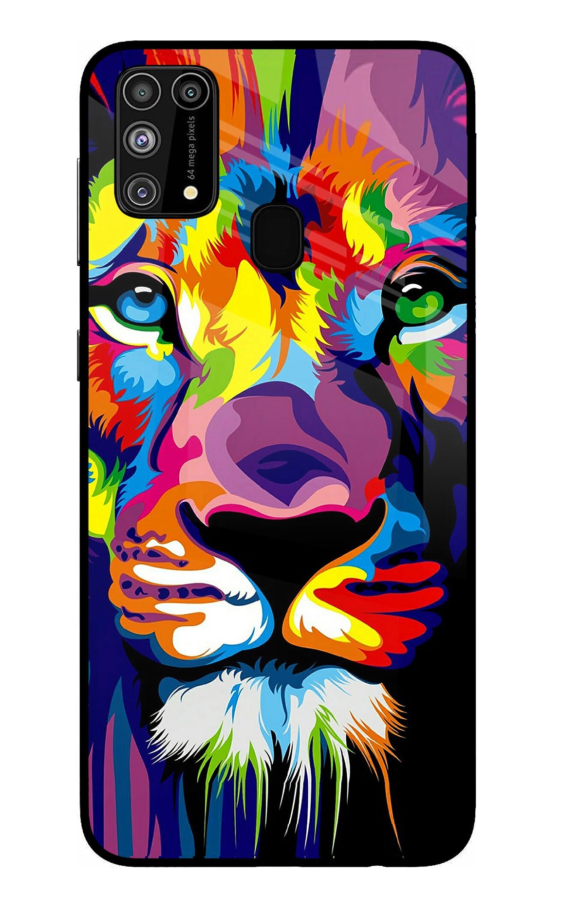 Lion Samsung M31/F41 Glass Case