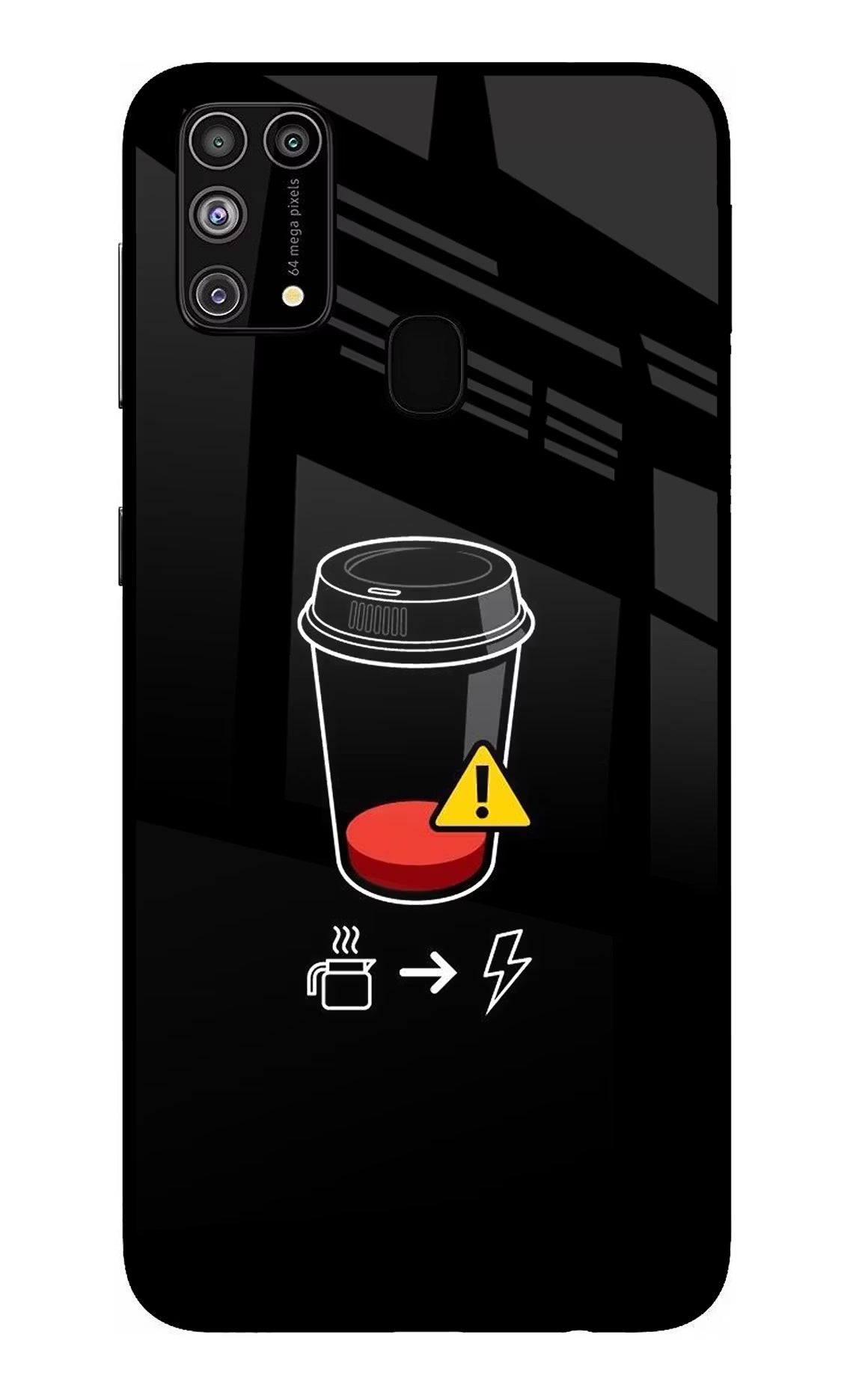 Coffee Samsung M31/F41 Glass Case Back Cover by Casekaro