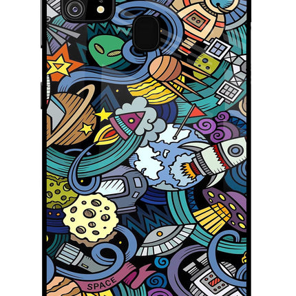 Space Abstract Samsung M31/F41 Glass Case Back Cover by Casekaro