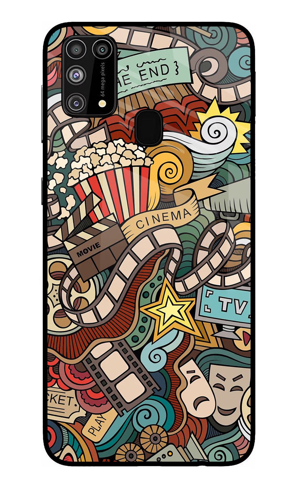 Cinema Abstract Samsung M31/F41 Glass Case Back Cover by Casekaro