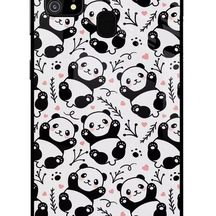 Cute Panda Samsung M31/F41 Glass Case Back Cover by Casekaro