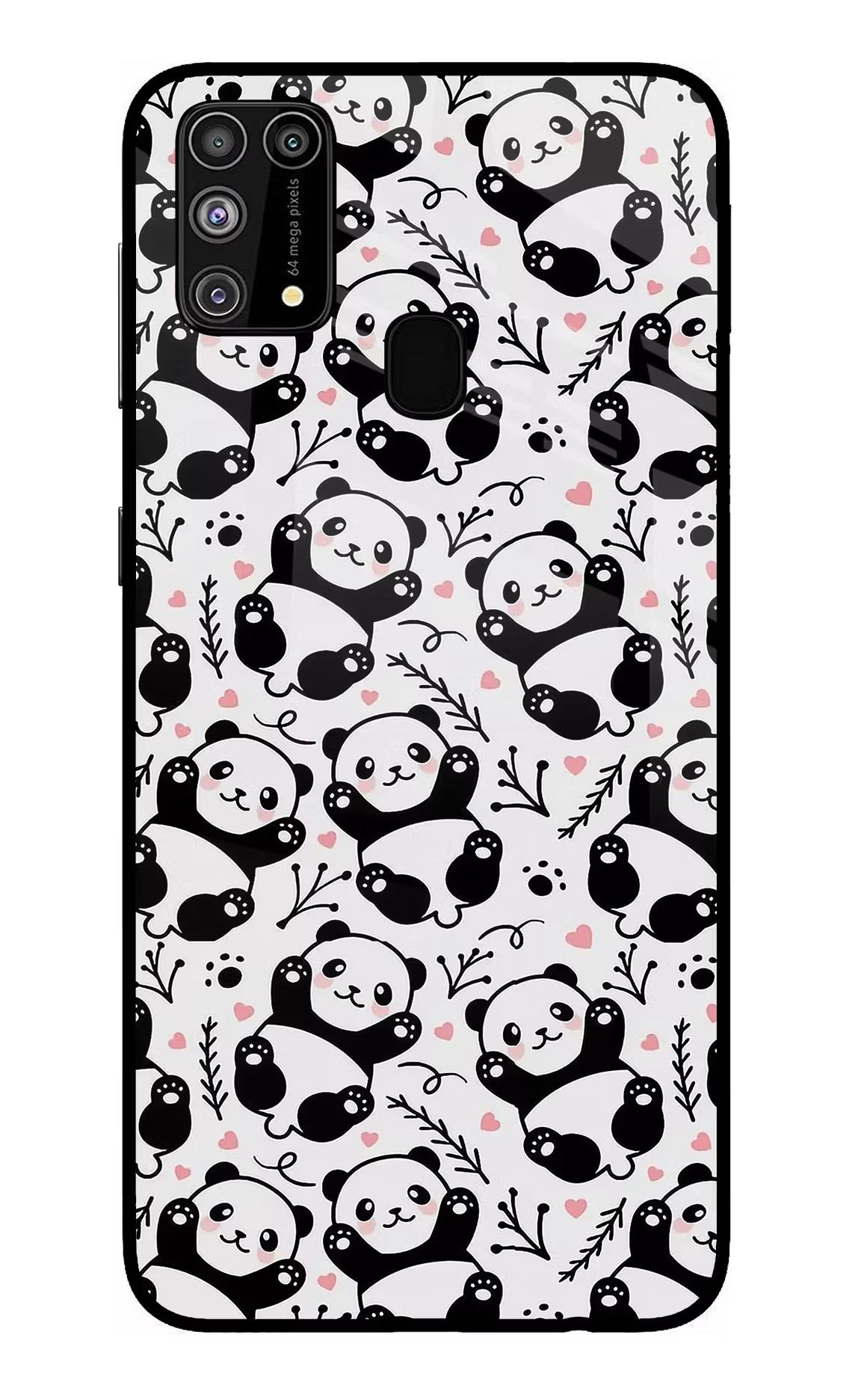 Cute Panda Samsung M31/F41 Glass Case Back Cover by Casekaro