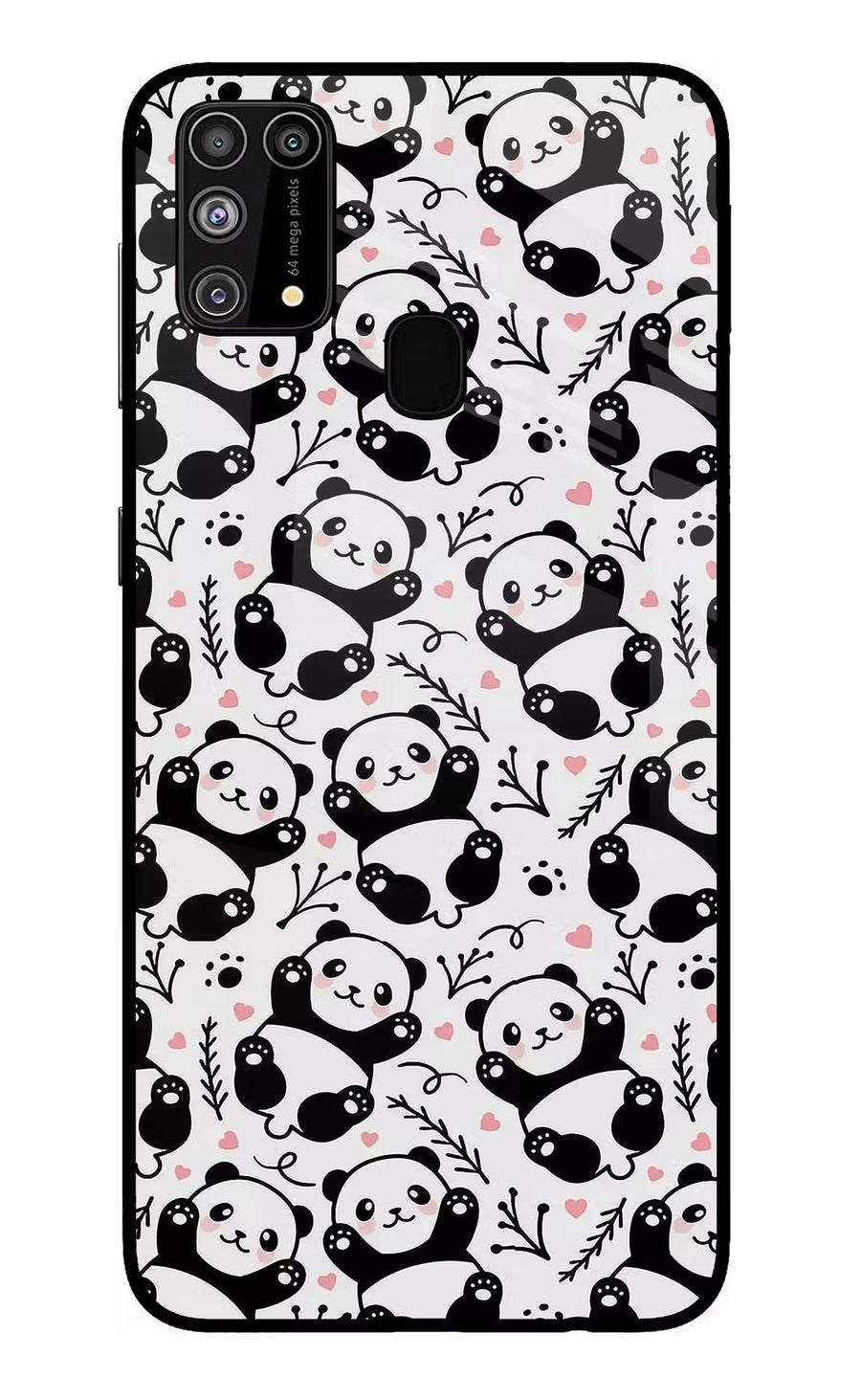 Cute Panda Samsung M31/F41 Back Cover, Glass case