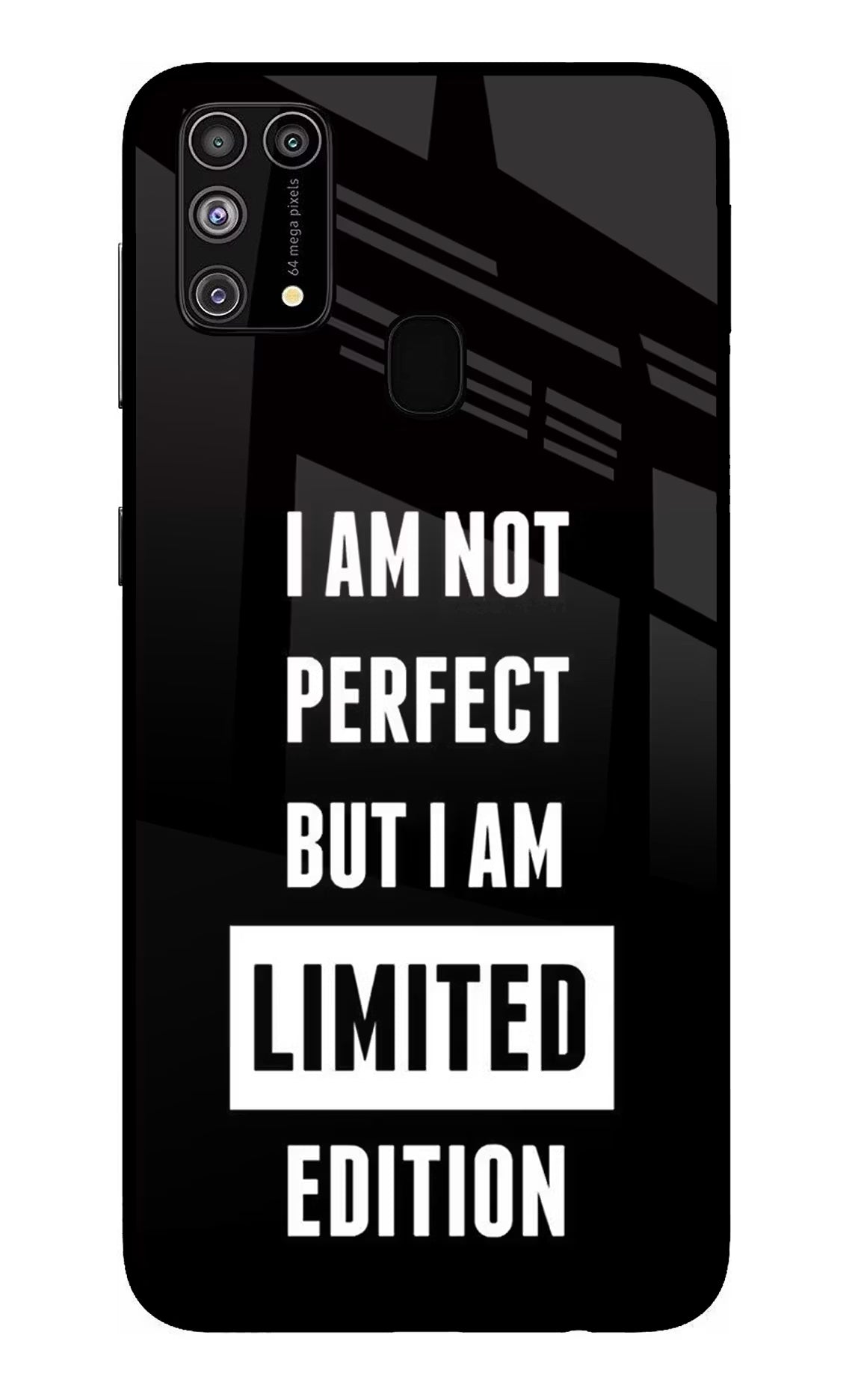 I Am Not Perfect But I Am Limited Edition Samsung M31/F41 Glass Case Back Cover by Casekaro
