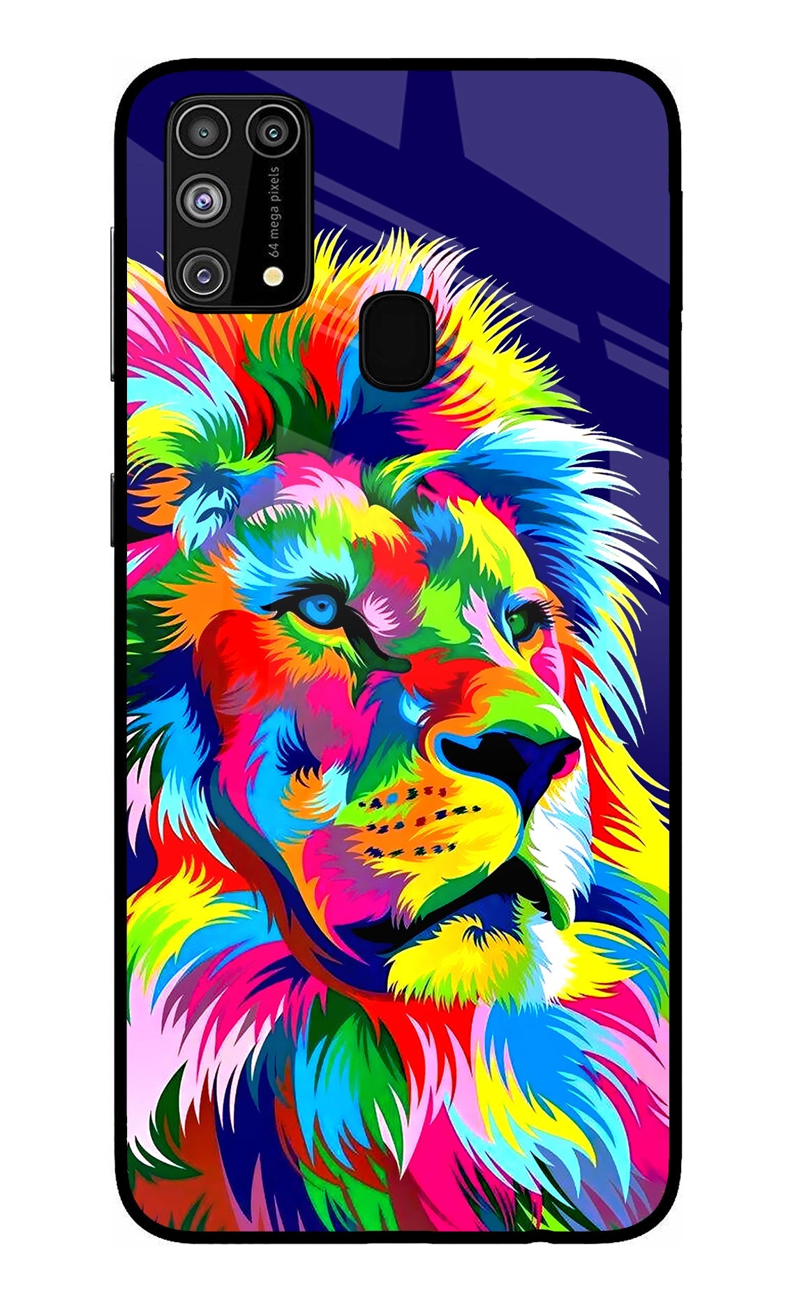 Vector Art Lion Samsung M31/F41 Glass Case