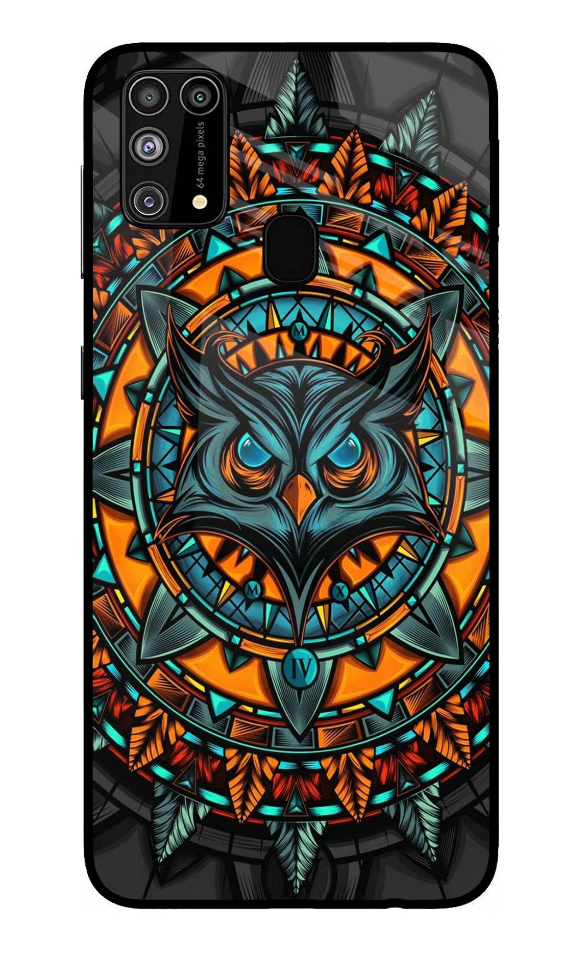 Angry Owl Art Samsung M31/F41 Glass Case Back Cover by Casekaro