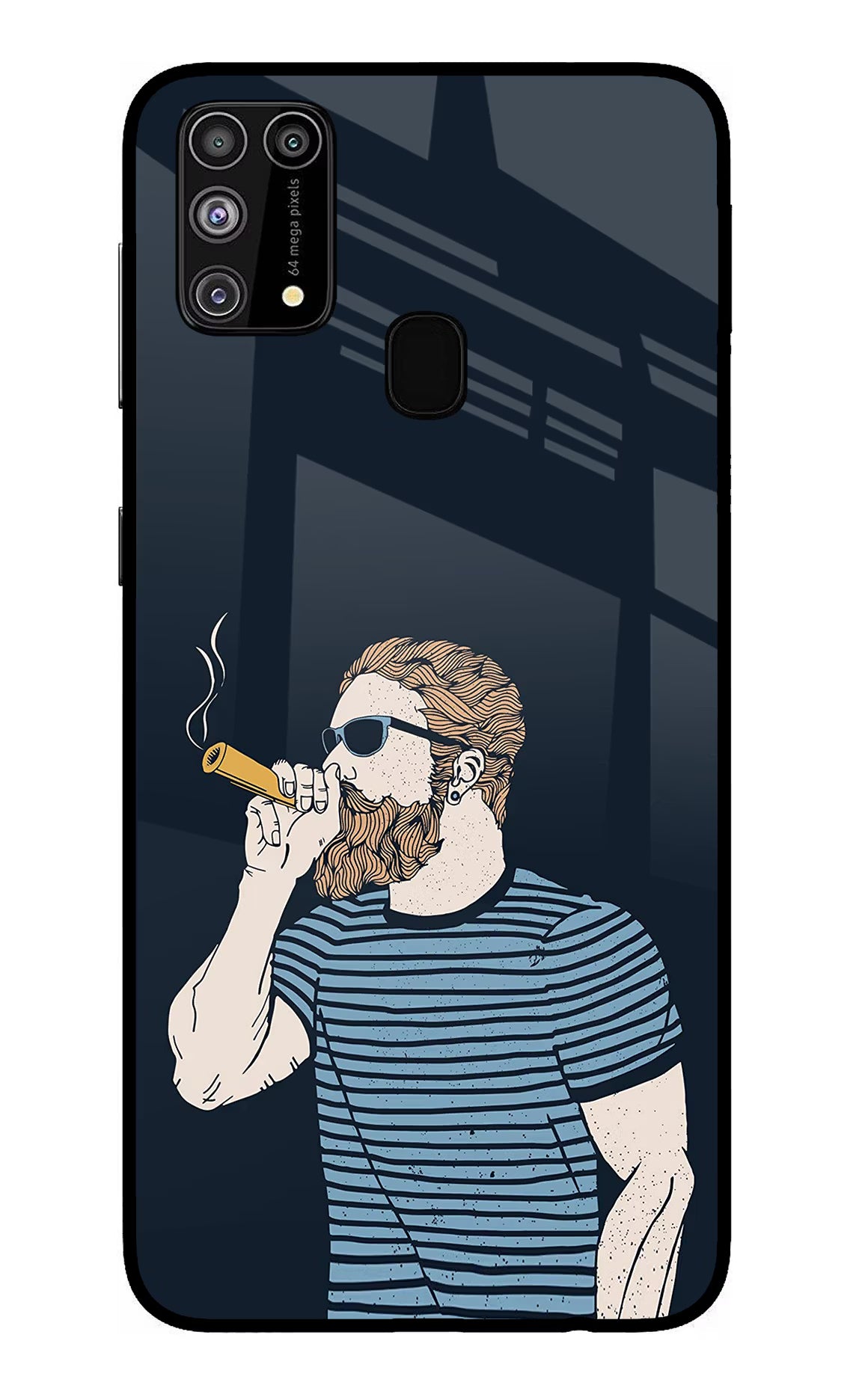 Smoking Samsung M31/F41 Glass Case Back Cover by Casekaro
