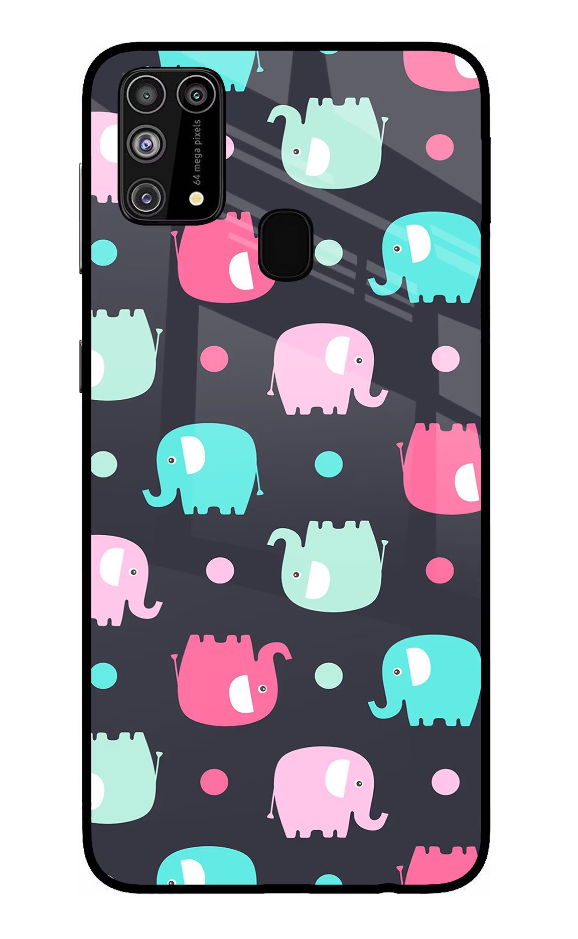 Elephants Samsung M31/F41 Glass Case Back Cover by Casekaro