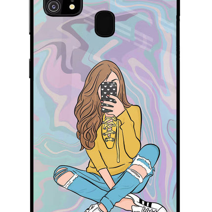 Selfie Girl Samsung M31/F41 Glass Case Back Cover by Casekaro