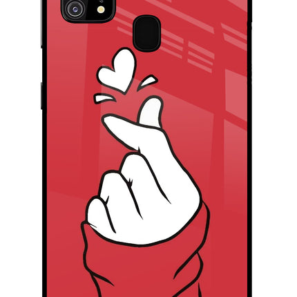 Korean Love Sign Samsung M31/F41 Glass Case Back Cover by Casekaro