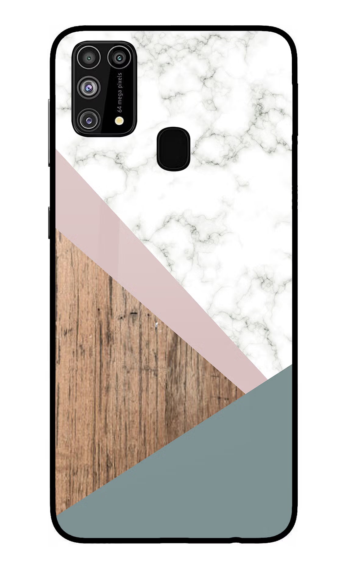 Marble wood Abstract Samsung M31/F41 Glass Case Back Cover by Casekaro
