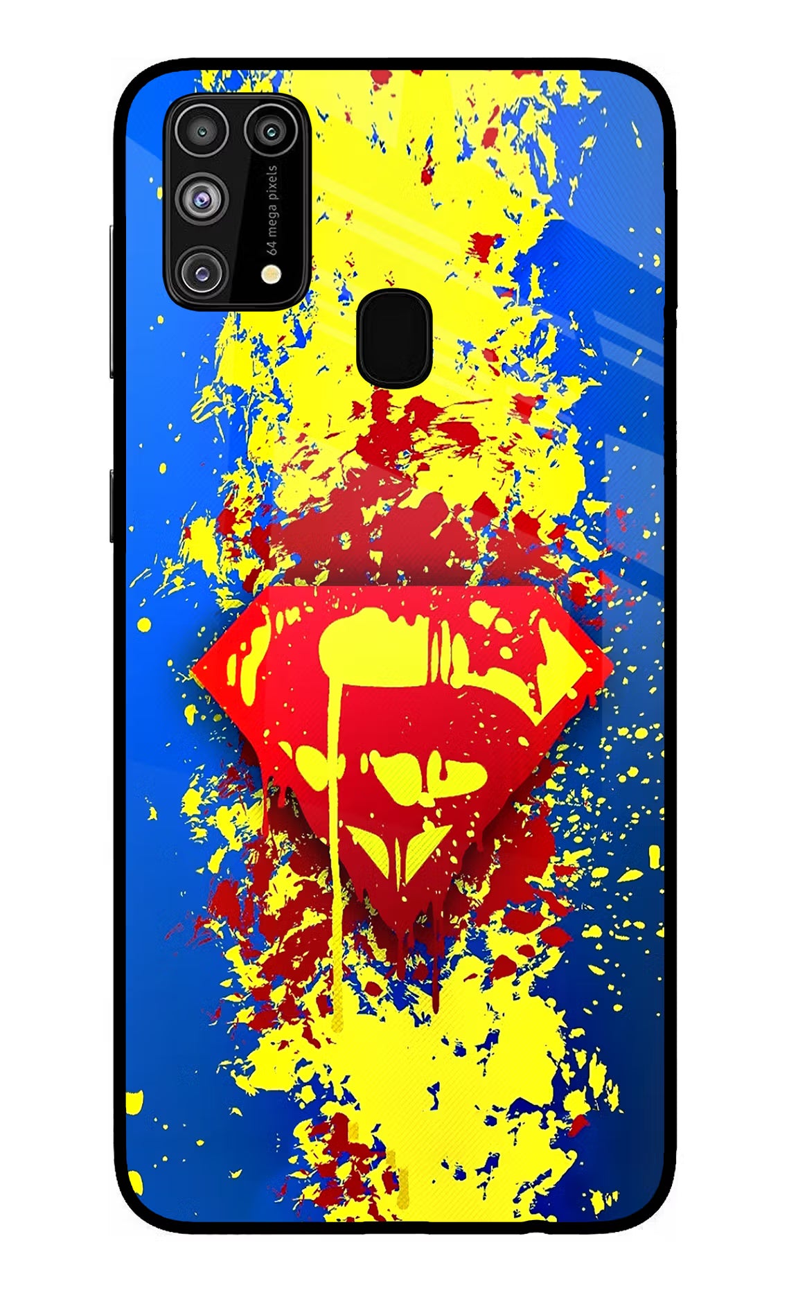 Superman logo Samsung M31/F41 Glass Case Back Cover by Casekaro
