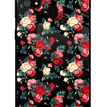Rose Pattern Samsung M31/F41 Glass Case Back Cover by Casekaro